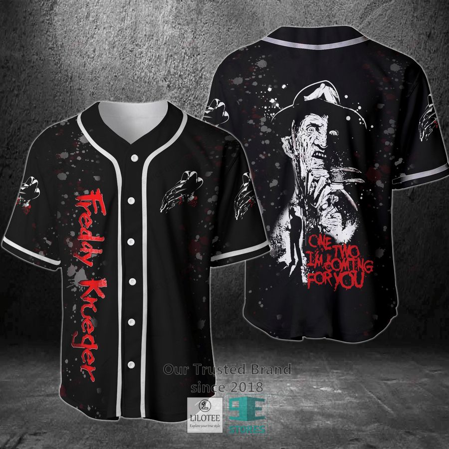 Freddy Krueger One Two I M Coming To You Baseball Jersey