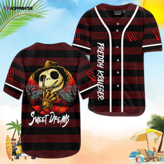 Freddy Krueger Sweet Dreams Baseball Jersey: Horror-inspired Style for Nightmarish Fans