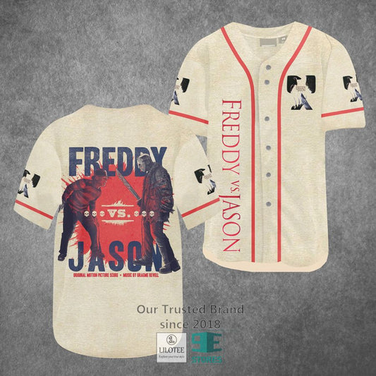 Freddy vs Jason Horror Movie Baseball Jersey