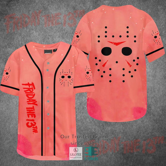 Friday the 13th Jason Voorhees Horror Movie Pink Baseball Jersey