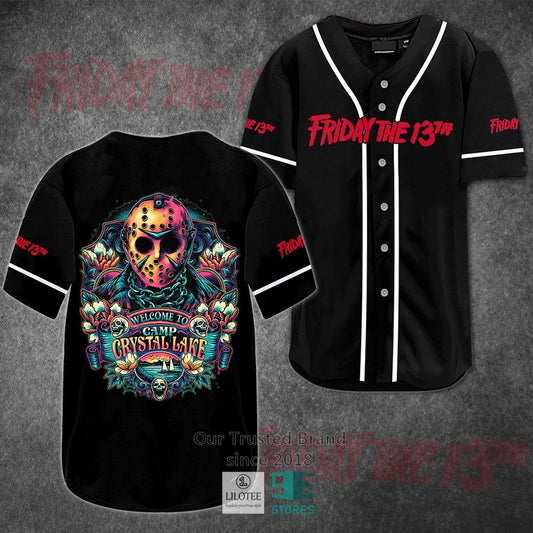 Friday the 13th Welcome to Crystal Lake Horror Movie Baseball Jersey
