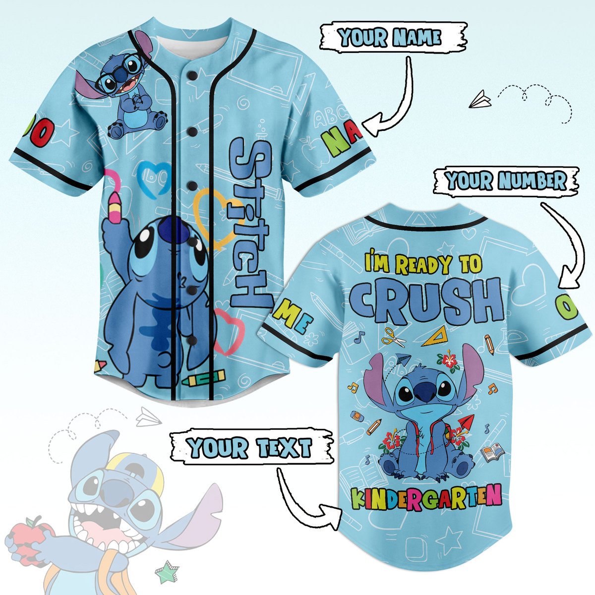 Funny Blue Aline Custom Name &amp; Number Baseball Jersey T-Shirts, Hoodie, Sweatshirt | WearSparks.com (Image 1)