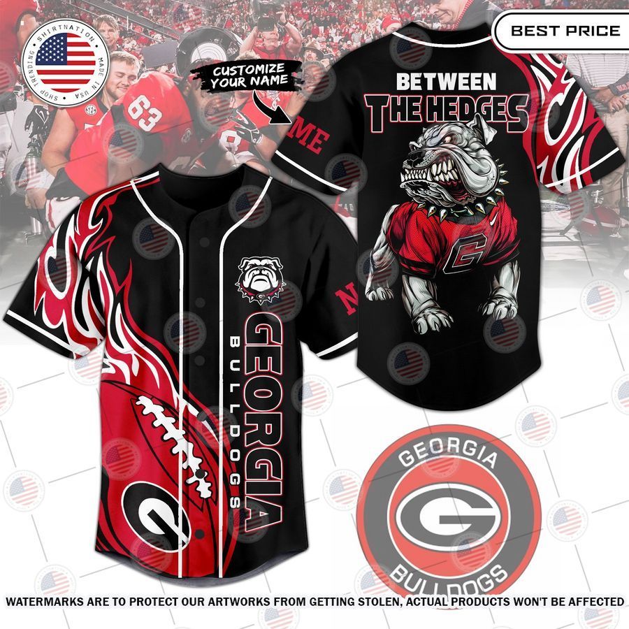 Georgia Bulldogs Between The Hedges Custom Baseball Jersey