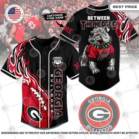 Georgia Bulldogs Between The Hedges Custom Baseball Jersey