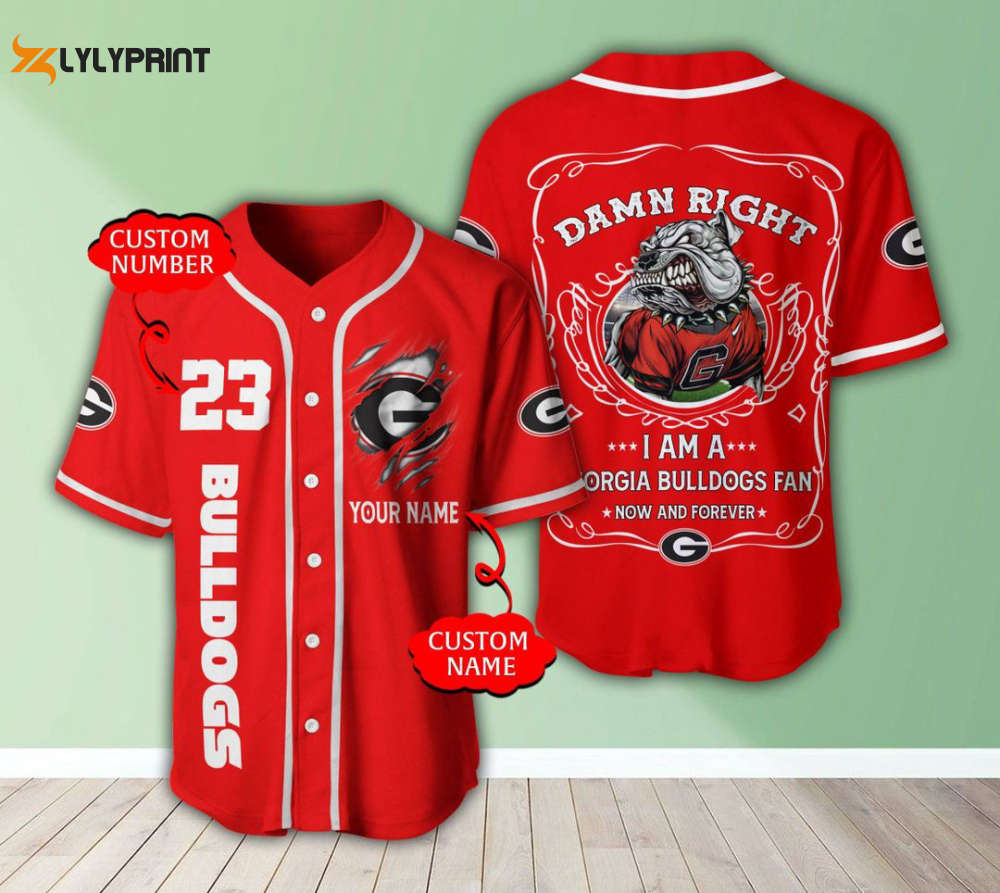 Georgia Bulldogs Personalized Baseball Jersey Fan Gifts - lylyprint.com T-Shirts, Hoodie, Sweatshirt (Image 1)