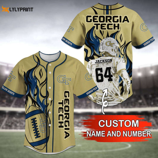 Georgia Tech Yellow Jackets Baseball Jersey Personalized 2023 Gift For Men Women - lylyprint.com T-Shirts,... (Image 1)