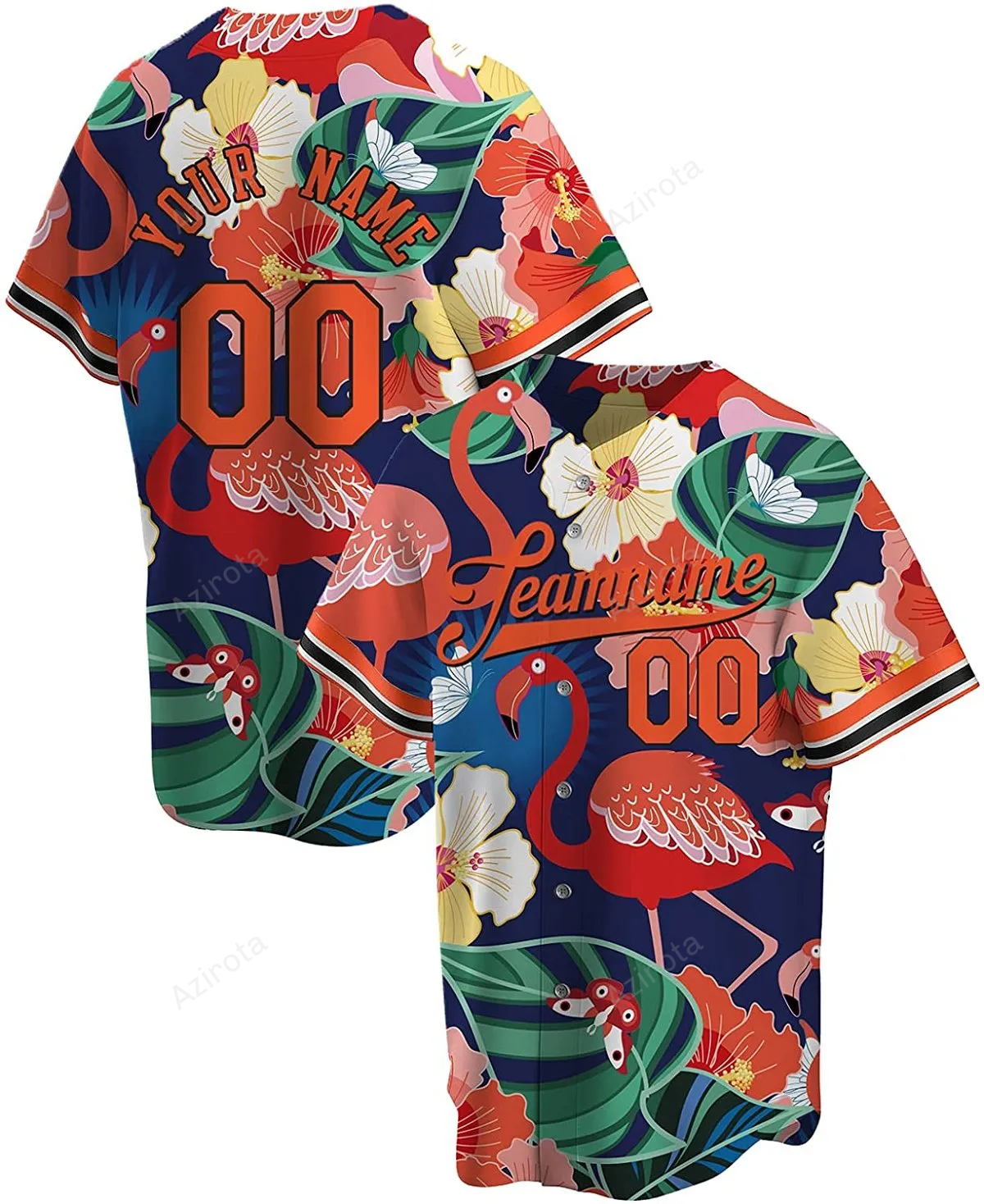 Personalized Colorful Flamingo Printed Name And Number Idea Gift For Fans Baseball Jersey - Zimustore T-Shirts, Hoodie,...
