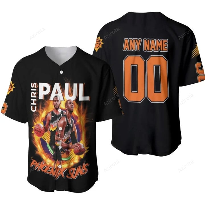 Phoenix Suns Chris Paul 00 Any Name Nba Players 3 D Personalized Baseball Jersey Nba Gift For Fans T-Shirts, Hoodie,...
