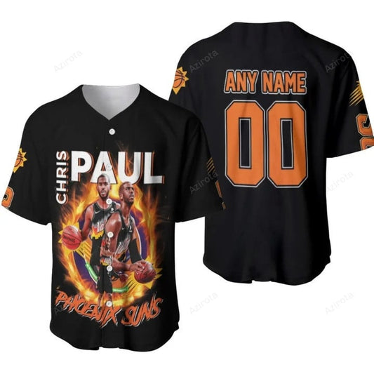 Phoenix Suns Chris Paul 00 Any Name Nba Players 3 D Personalized Baseball Jersey Nba Gift For Fans T-Shirts, Hoodie,...
