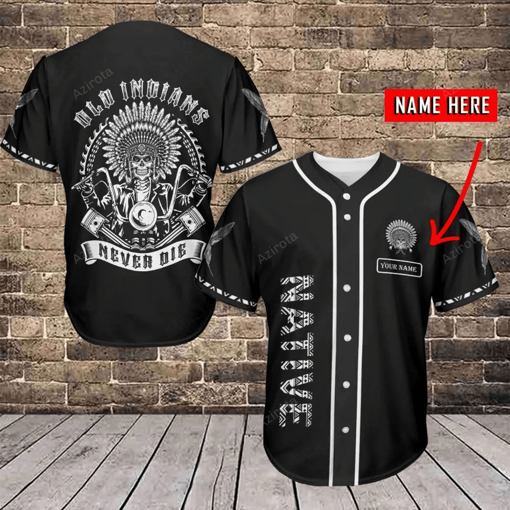 Native Never Die Personalized Name Baseball Jersey 408 T-Shirts, Hoodie, Sweatshirt | WearSparks.com