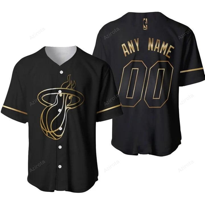Miami Heat 00 Anyname Nba Golden Edition Black Jersey Inspired Style Personalized Baseball Jersey Nb T-Shirts, Hoodie,...
