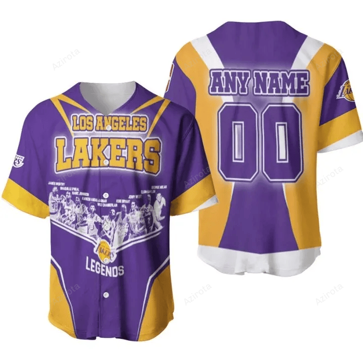 Los Angeles Lakers Legends Forever Champion Team Signatures Nba Personalized Baseball Jersey Nba Gift For Fans T-Shirts,...