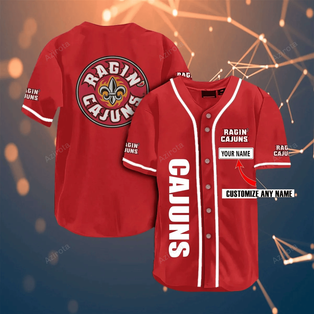 Louisiana Ragin' Cajuns Personalized Name ' Fans Team Ncaa 3D Customization Gifts Baseball Jersey T-Shirts, Hoodie,...