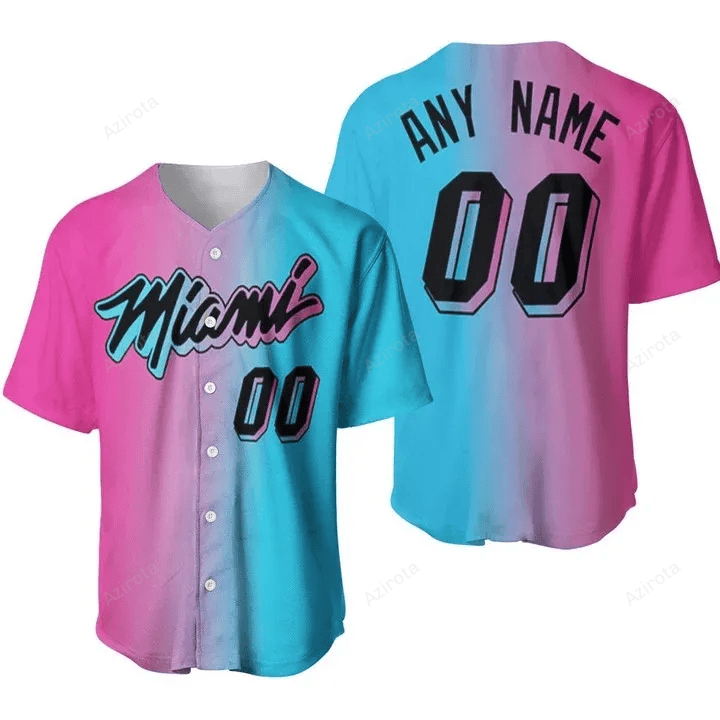 Personalized Miami Heat Any Name 00 Nba City Edition Split Pink Blue Baseball Jersey Nba Gift For Fans T-Shirts, Hoodie,...