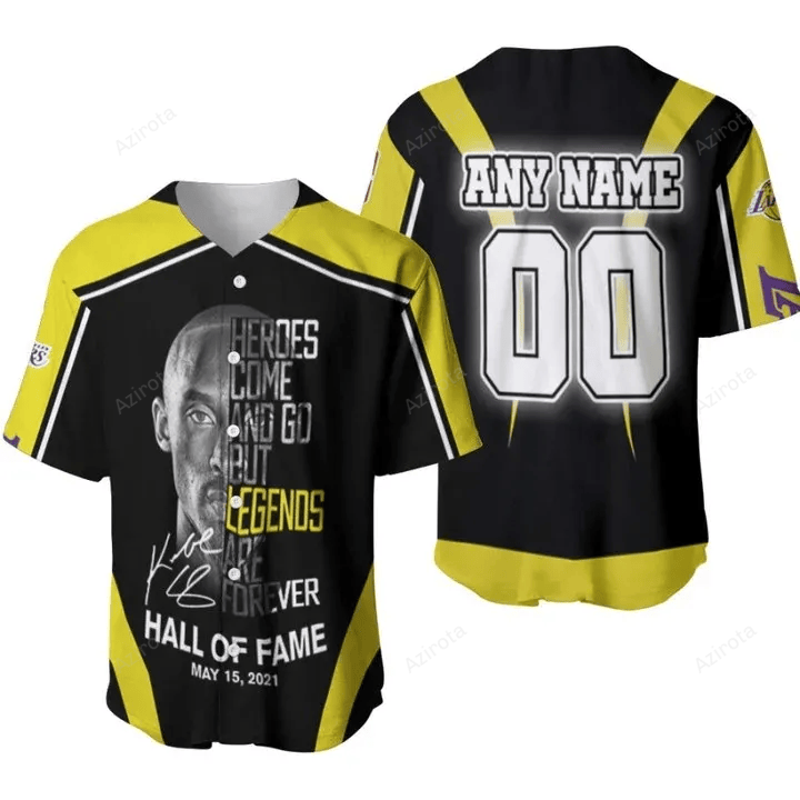 Kobe Bryant 24 Heroes Come And Go But Legends Are Forever Los Angeles Lakers Nba 3D Designed Personalized Baseball Jersey...