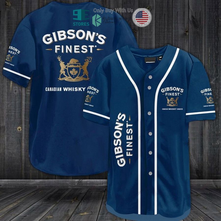 BEST Gibson's Finest Whisky blue Baseball Jersey
