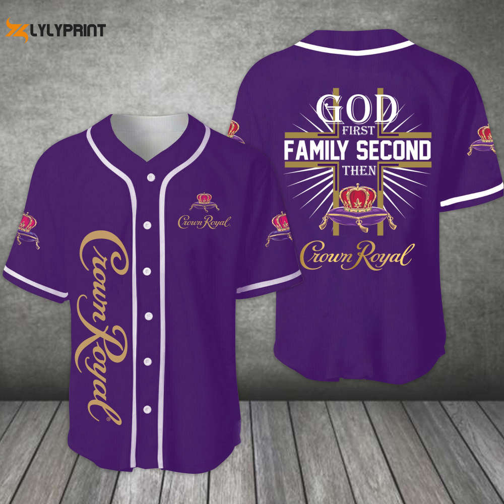 God First Family Second Then Crown Royal All Over Print Unisex Baseball Jersey - lylyprint.com T-Shirts, Hoodie, Sweatshirt