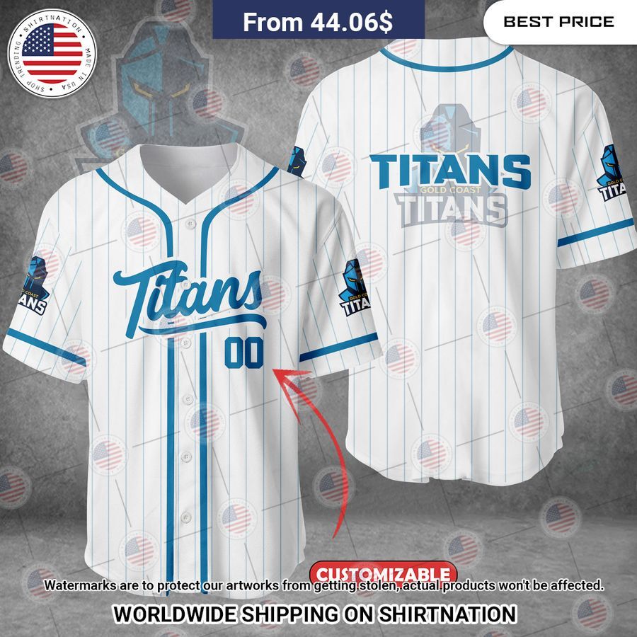 Gold Coast Titans Custom Baseball Jersey