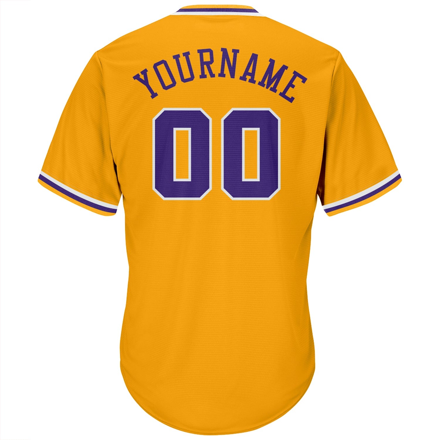 Custom Gold Purple-White Authentic Throwback Rib-Knit Baseball Jersey Shirt Hoodie, Sweatshirt | WearSparks.com (Image 3)