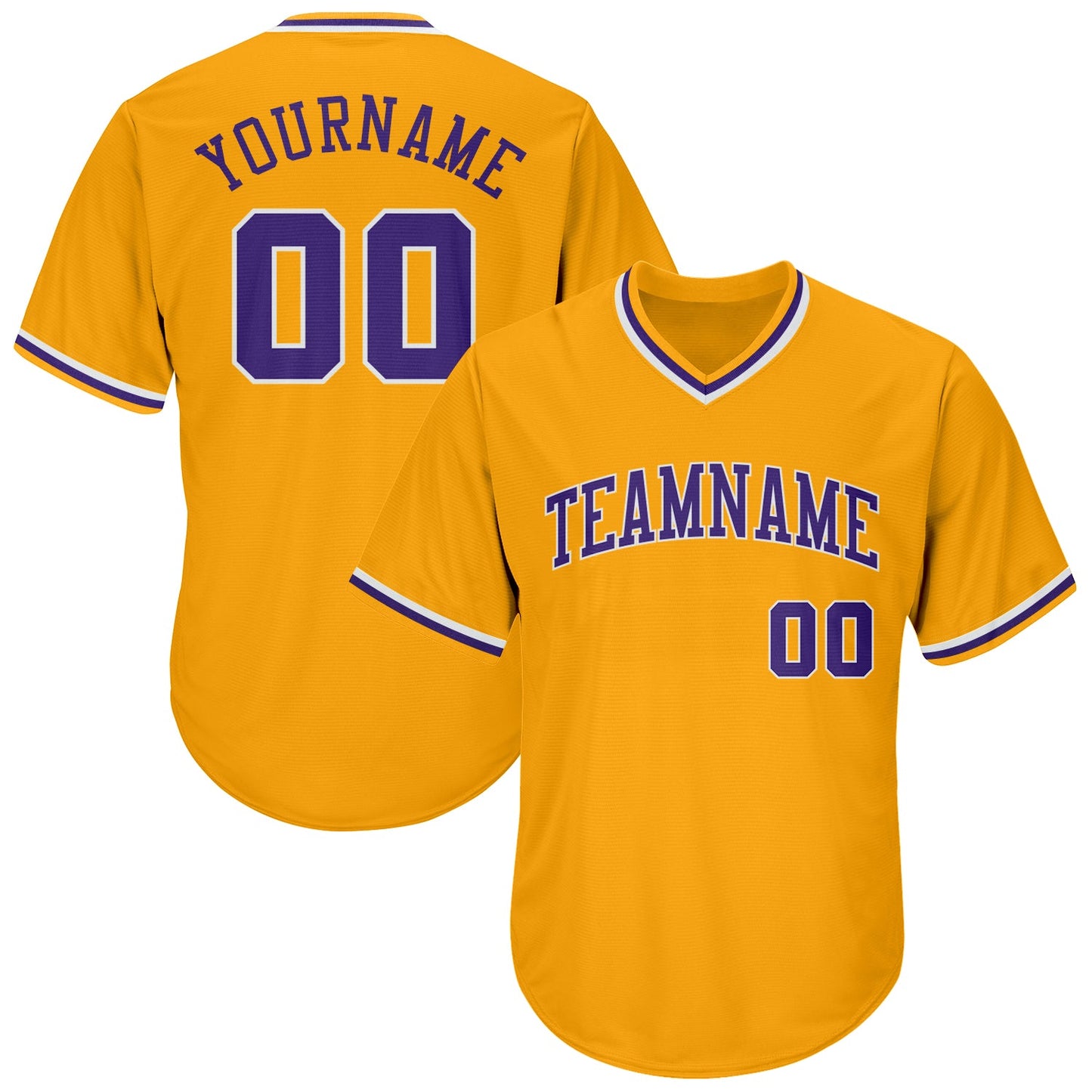 Custom Gold Purple-White Authentic Throwback Rib-Knit Baseball Jersey Shirt Hoodie, Sweatshirt | WearSparks.com (Image 1)