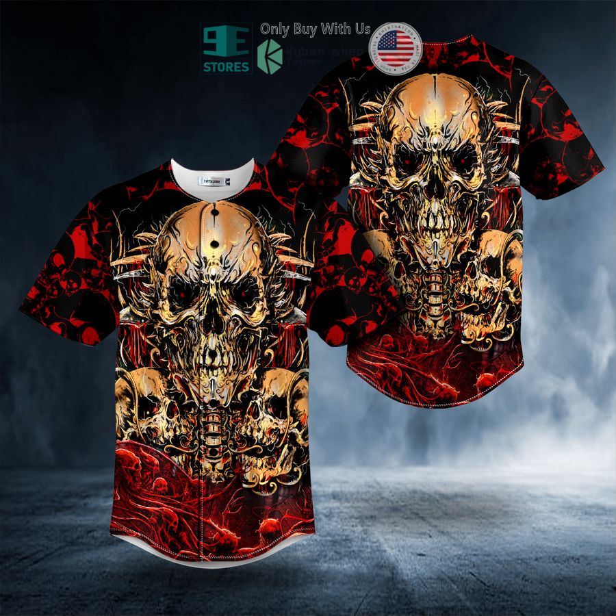 BEST Golden Badass Skull Baseball Jersey
