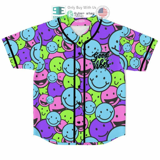 BEST Good Vibes Only Smile Emoji Baseball Jersey