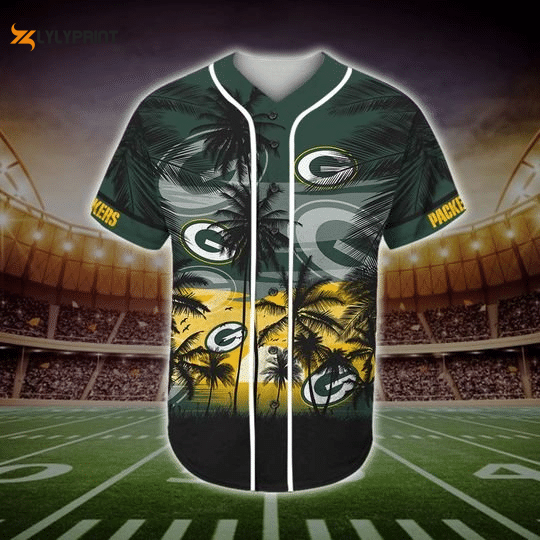 Green Bay Packers Tropical Baseball Jersey Gifts for Fans - lylyprint.com T-Shirts, Hoodie, Sweatshirt (Image 1)