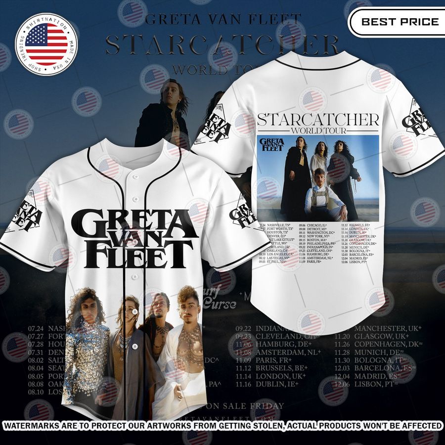 Greta Van Fleet World Tour Baseball Jersey