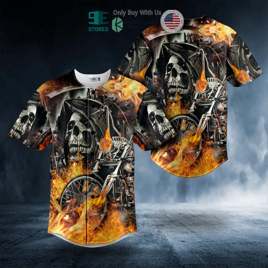 BEST Grim Reaper Dead Racer Skull Baseball Jersey