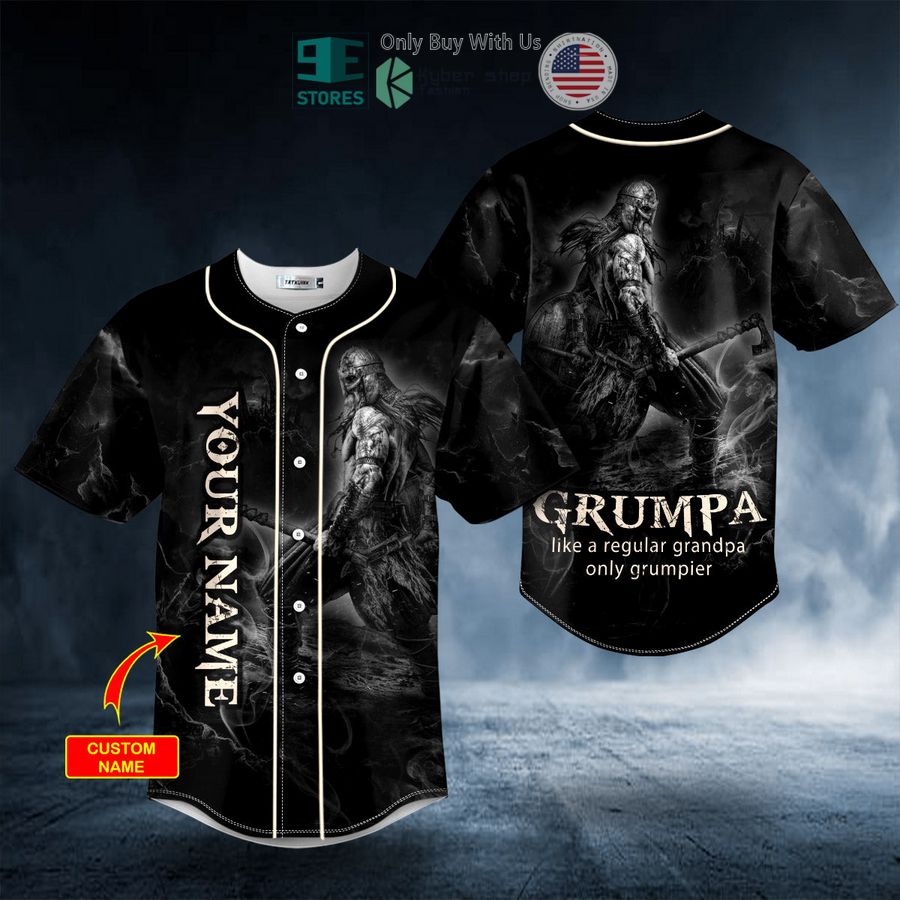 BEST Grumpa Like A Regular Grandpa Only Grumpier Personalized Baseball Shirt
