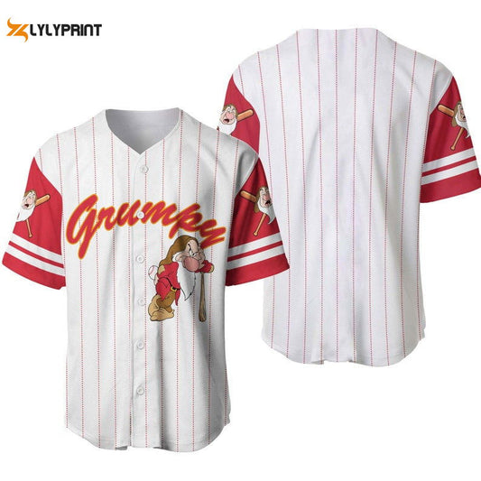 Grumpy Dwarf Snow White All Over Print Pinstripe Baseball Jersey - lylyprint.com T-Shirts, Hoodie, Sweatshirt