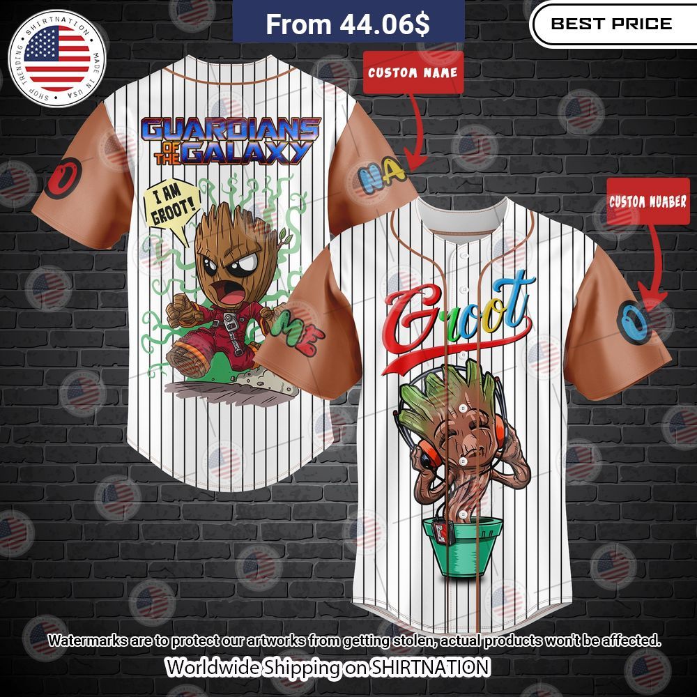BEST Guardian Of The Galaxy Groot Custom Baseball Jerseys