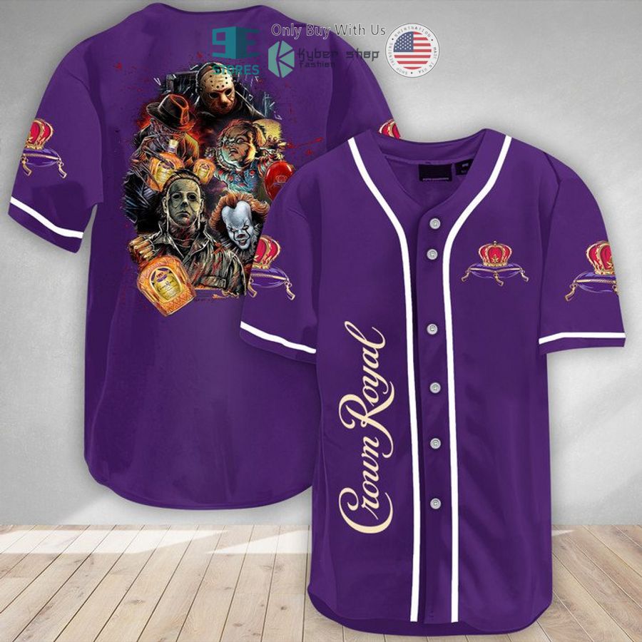 BEST Halloween Horror Characters Crown Royal Baseball Jersey