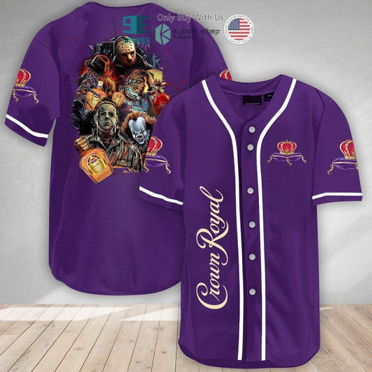 BEST Halloween Horror Characters Crown Royal Baseball Jersey