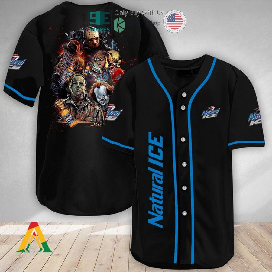 BEST Halloween Horror Characters Natural Ice Baseball Jersey