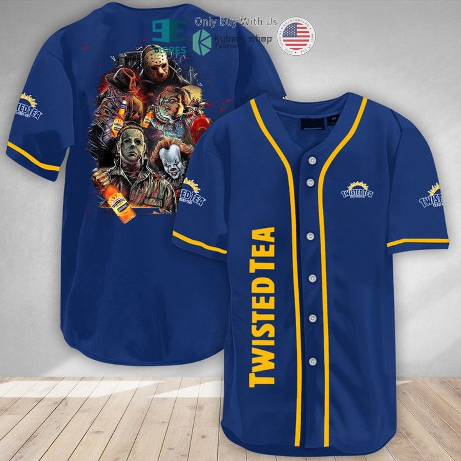 BEST Halloween Horror Characters Twisted Tea Baseball Jersey