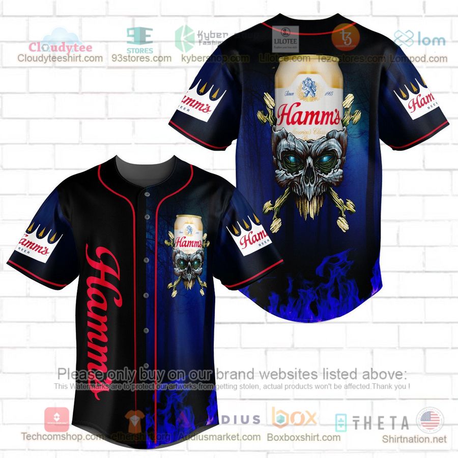 HOT Hamm's skull head Baseball Jersey Shirt