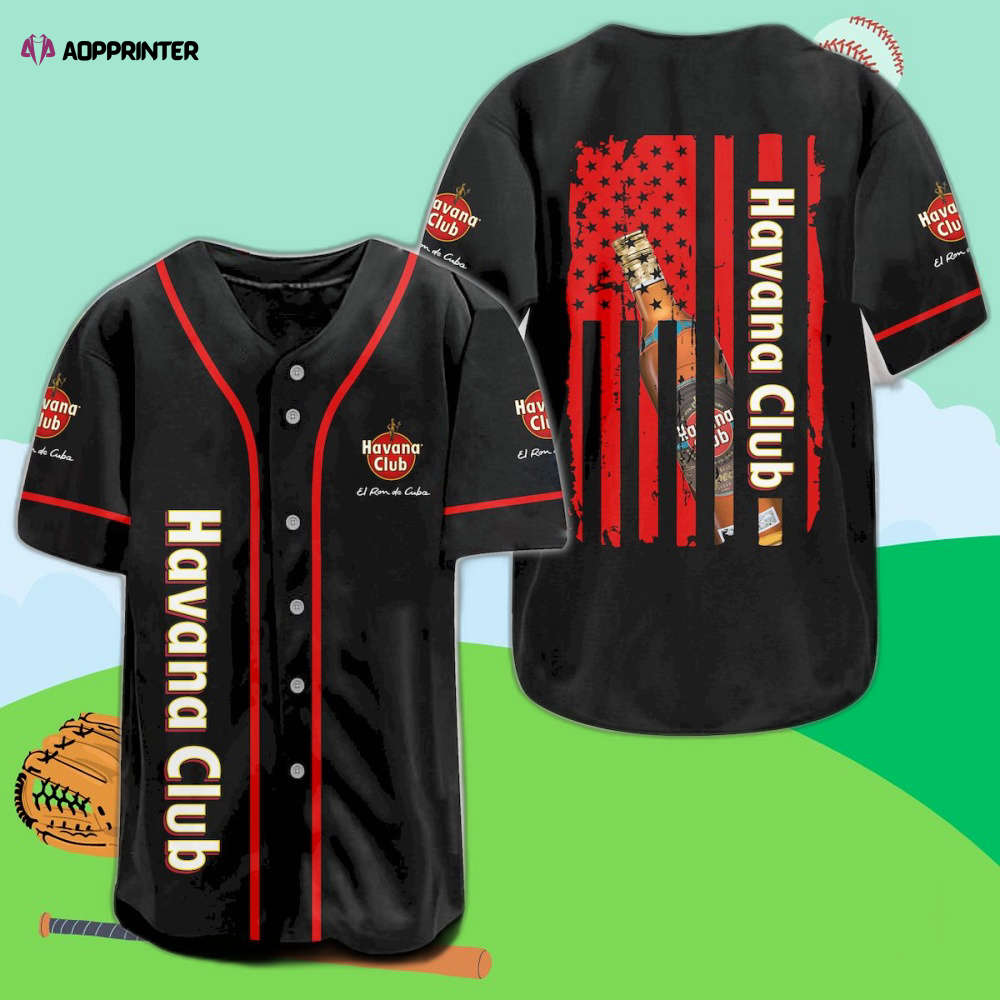 Havana Club American Flag Baseball Jersey: Stylish Patriotic Apparel - Aopprinter T-Shirts, Hoodie, Sweatshirt (Image 1)