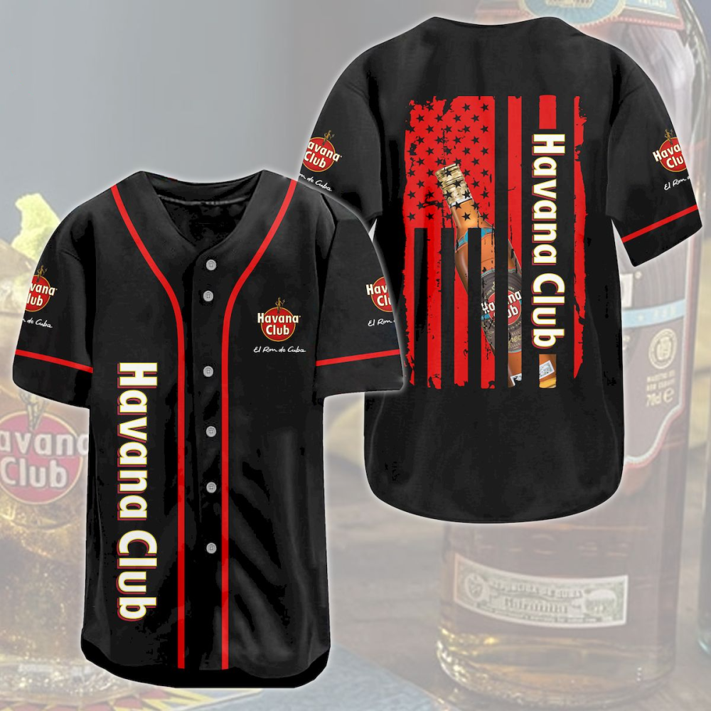 Havana Club American Flag Baseball Jersey: Stylish Patriotic Apparel - Aopprinter T-Shirts, Hoodie, Sweatshirt (Image 2)