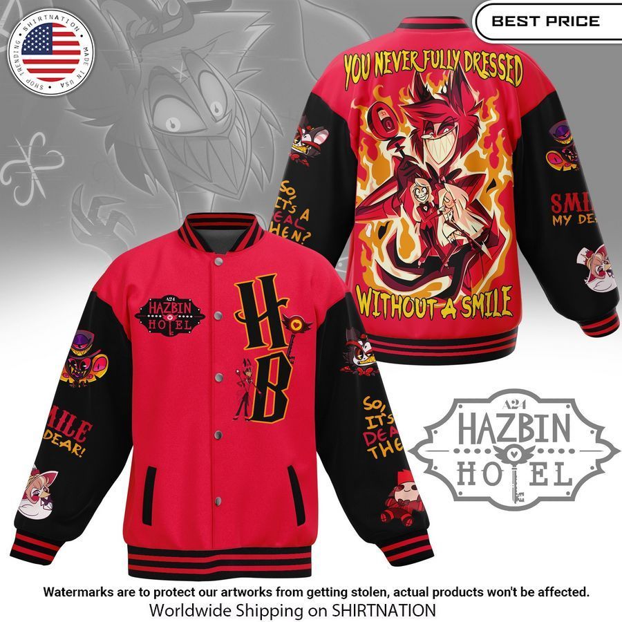 Hazbin Hotel Smile, My Dear Baseball jacket