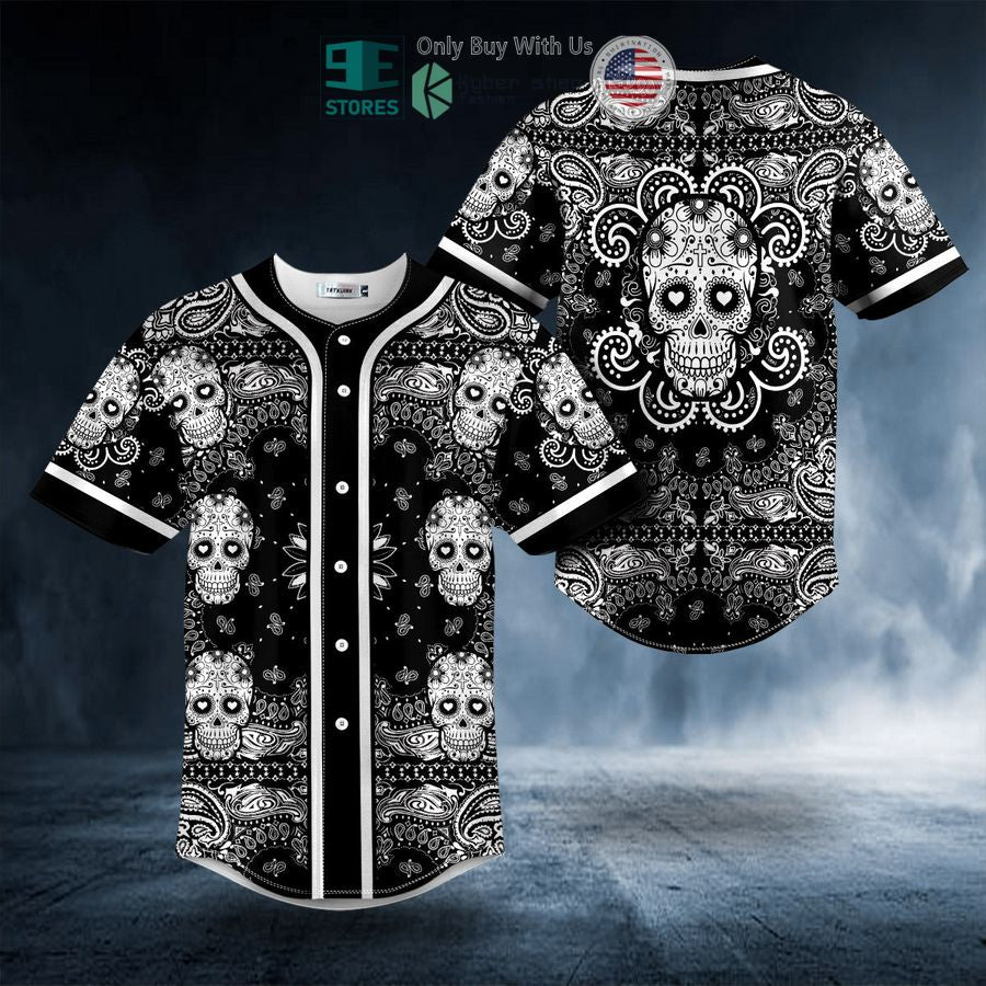 BEST Heart Shaped Eyes Pattern Of Sugar Skull Baseball Shirt