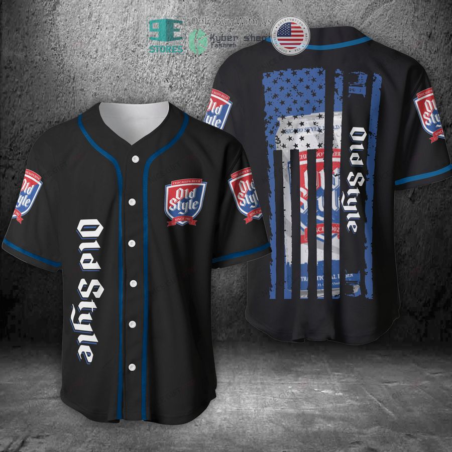 BEST Heileman's Old Style United States Flag black Baseball Jersey