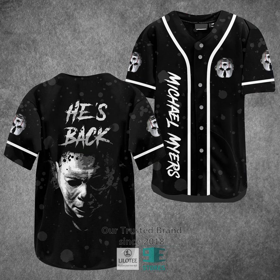 He's Back Michael Myers Horror Movie Baseball Jersey