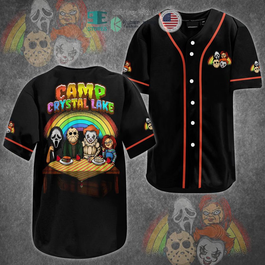 BEST Horror Characters Camp Crystal Lake Baseball Jersey
