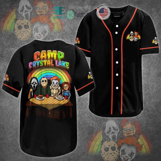 BEST Horror Characters Camp Crystal Lake Baseball Jersey