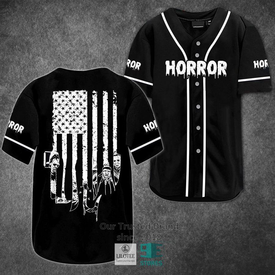 Horror Characters US Flag Horror Movie Baseball Jersey