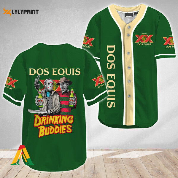 Horror Freddy Jason Drinking Buddies Dos Equis Baseball Jersey - lylyprint.com T-Shirts, Hoodie, Sweatshirt | WearSparks.com