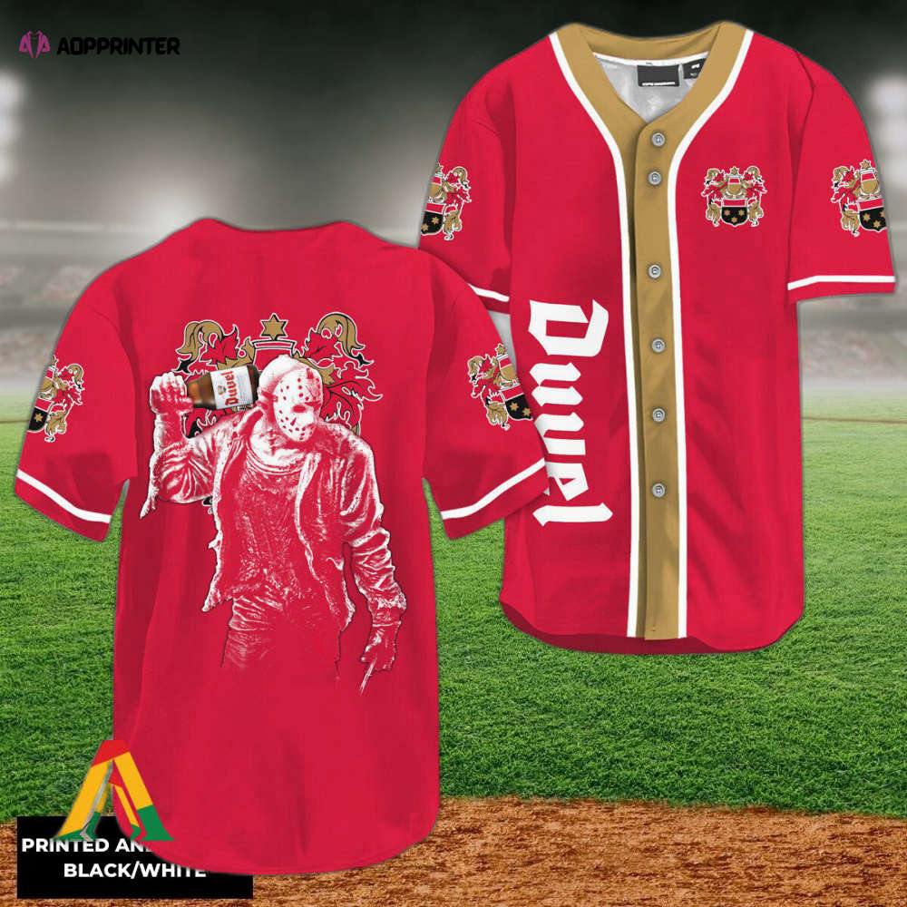 Horror Jason Voorhees Duvel Beer Baseball Jersey - Aopprinter T-Shirts, Hoodie, Sweatshirt | WearSparks.com (Image 1)