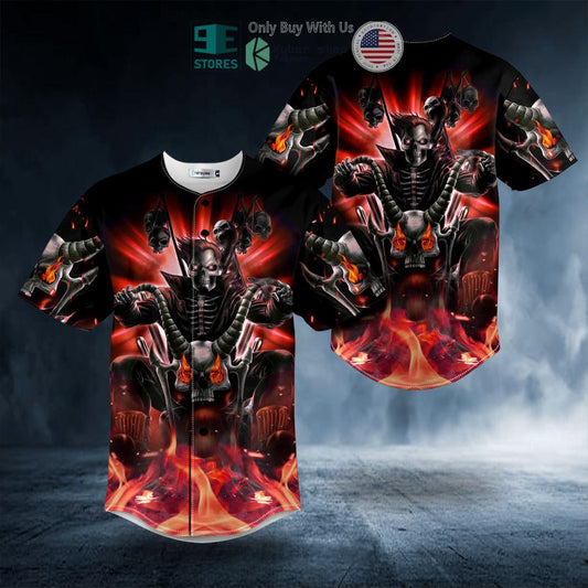 BEST Hunter Killer Biker Fire Racer Skull Baseball Jersey