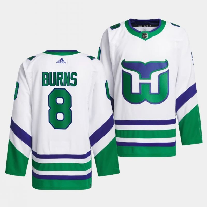 hurricanes whalers #8 brent burns white jersey